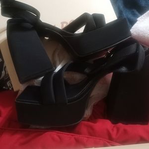 Size 9 Public Desire Black Platform Shoes (Never Worn) Comes With Box!
